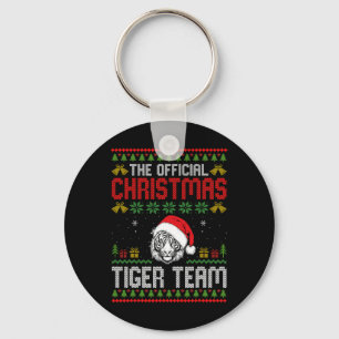 Tiger mit Weihnachtsmannmütze Weihnachtsbeleuchtun Schlüsselanhänger