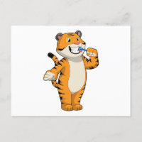 Tiger mit Zahnbürste