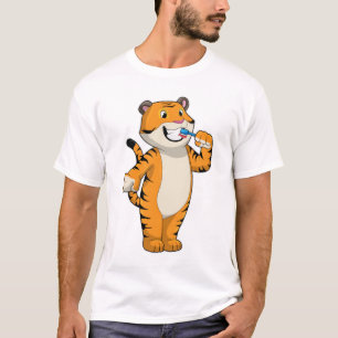Tiger mit Zahnbürste T-Shirt