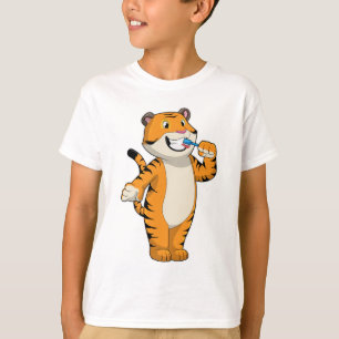 Tiger mit Zahnbürste T-Shirt