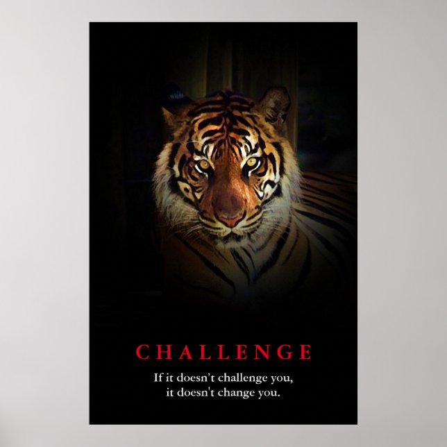 Tiger Motivierend Challenge Poster (Vorne)