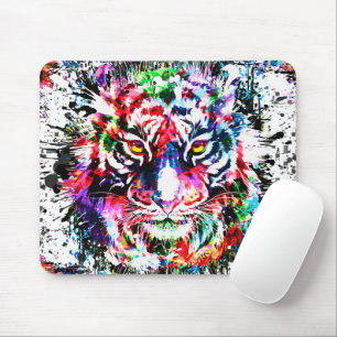 Tiger Mouse Pad Farblich Zeichnend Abstrakte K Mousepad