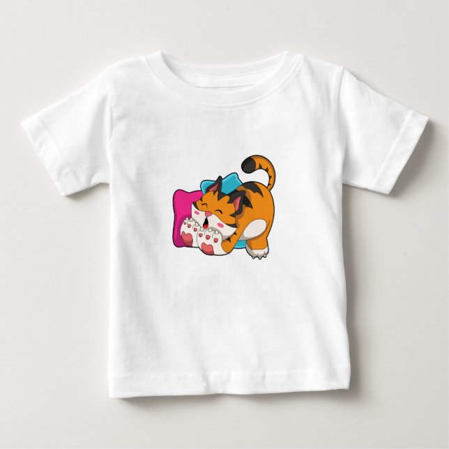 Tiger müde baby t-shirt (Vorderseite)