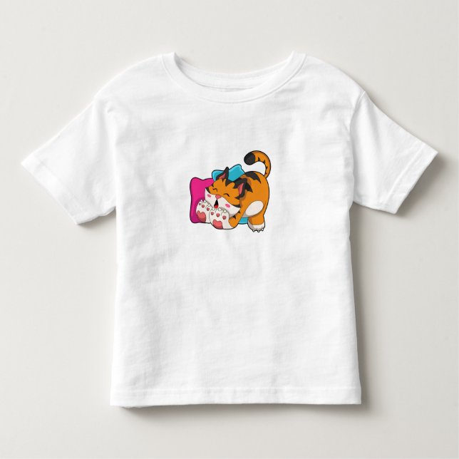 Tiger müde kleinkind t-shirt (Vorderseite)