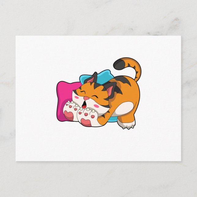 Tiger müde postkarte (Vorderseite)