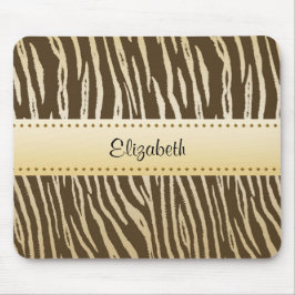 Tiger Muster Eleganbraun Gold Tierstreifen Mousepad