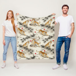 Tiger Muster Fleecedecke
