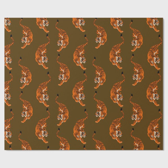 Tiger Muster Geschenkpapier (Flach)