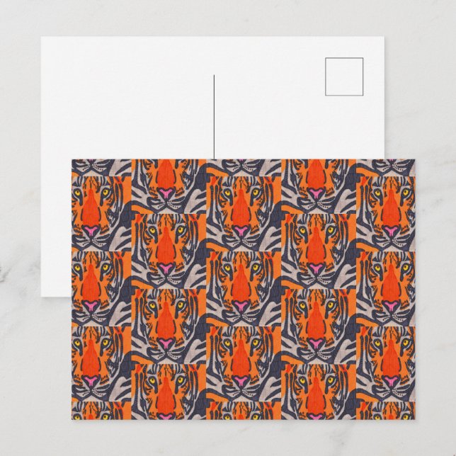 Tiger (Muster) - Postkarte (Vorne/Hinten)