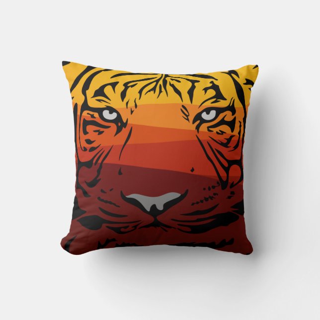 Tiger Muster Tierdesign flache Textur farbig Kissen (Vorderseite)