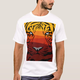 Tiger Muster Tierdesign flache Textur farbig T-Shirt