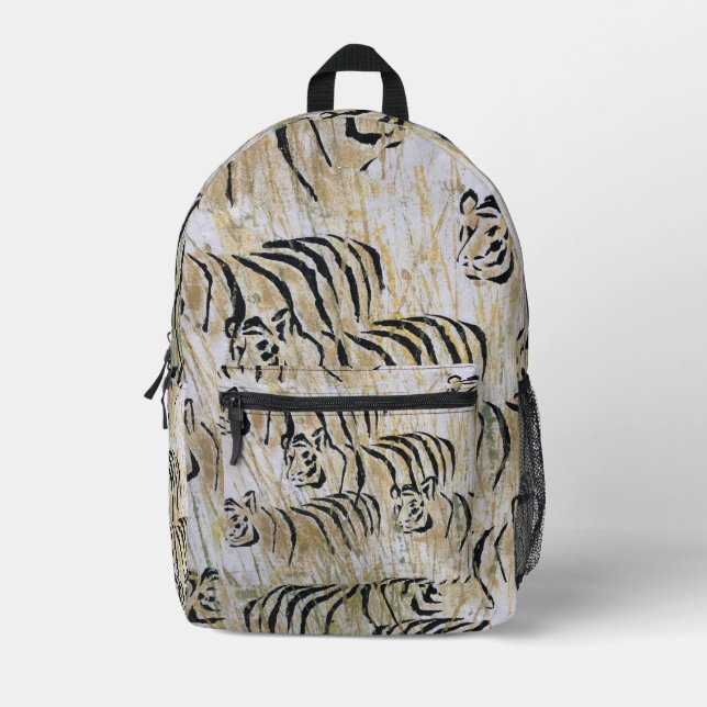 Tiger Muster Tiger Print Bedruckter Rucksack (Vorderseite)