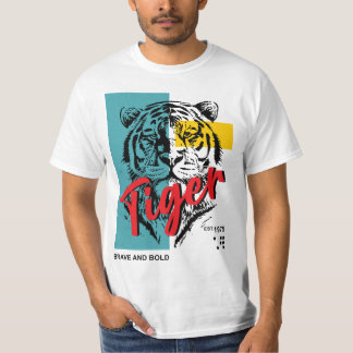 Tiger Mutig Und Kühn Est 1975 Retro Wildtiere T-Shirt