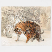Tiger-Mutter-und kundenspezifische Fleece-Decke