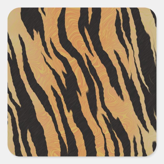 Tiger nahtloser Muster Textur Hintergrund Quadratischer Aufkleber (Vorderseite)