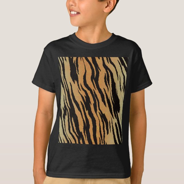 Tiger nahtloser Muster Textur Hintergrund T-Shirt (Vorderseite)