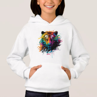 Tiger Neon Ink Splash Hoodie