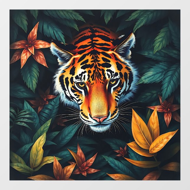 “Tiger of Mine” – Colourful Tiger Portrait Fensteraufkleber (Blatt)