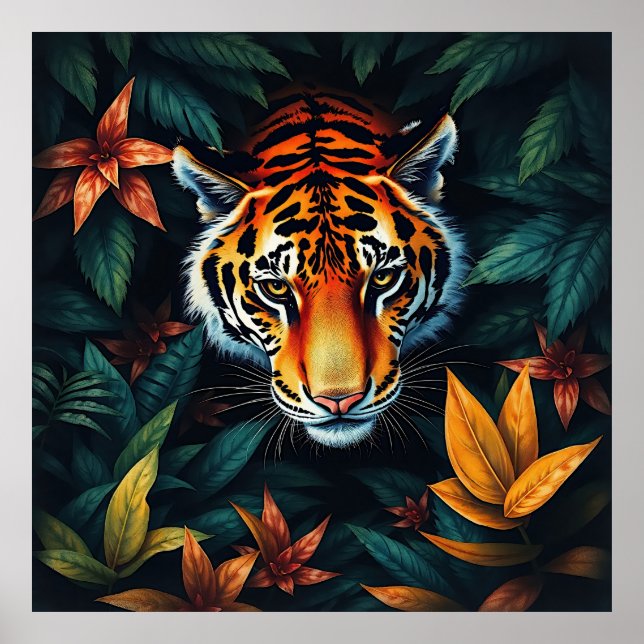 “Tiger of Mine” – Colourful Tiger Portrait Poster (Vorne)