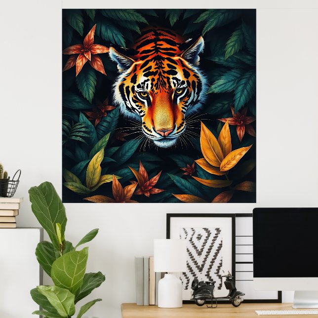 “Tiger of Mine” – Colourful Tiger Portrait Poster (Heimbüro)