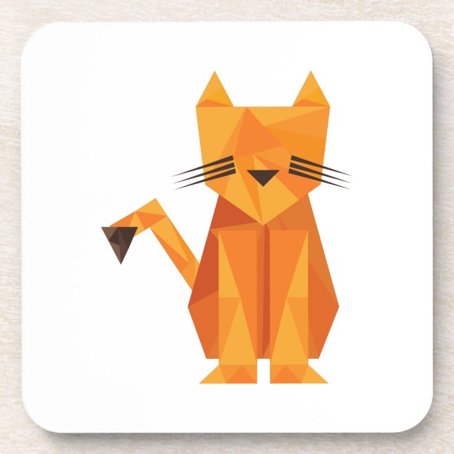 Tiger Oragami Getränkeuntersetzer (Vorderseite)