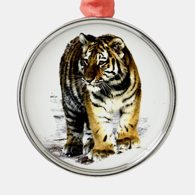 Tiger Ornament Aus Metall (Vorne)