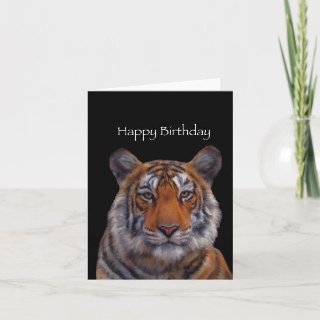 Tiger Painting Happy Birthday Card Karte (Vorderseite)