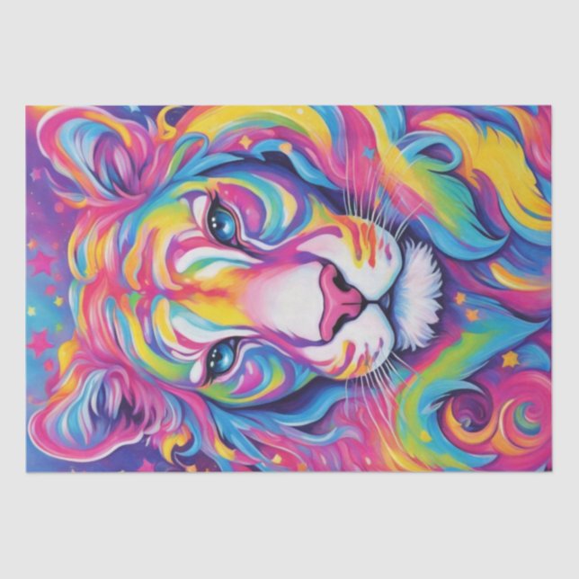 Tiger-Palette: farbenfrohe Tiger-Dekoupage, Seidenpapier (Vorderseite)