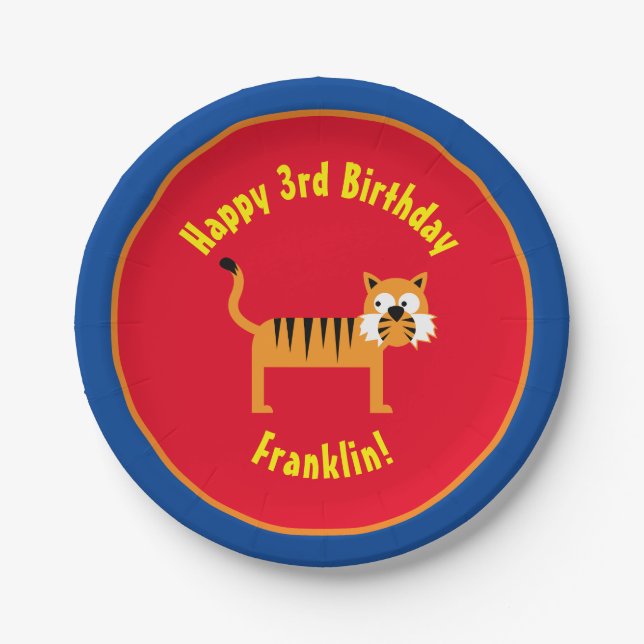 Tiger Paper Teller Animal Birthday Party (Vorderseite)