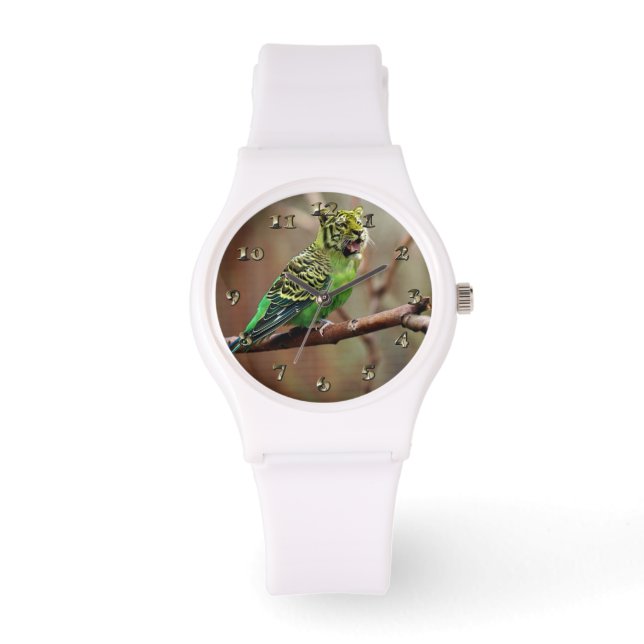 Tiger Parakeet Armbanduhr (Vorderseite)