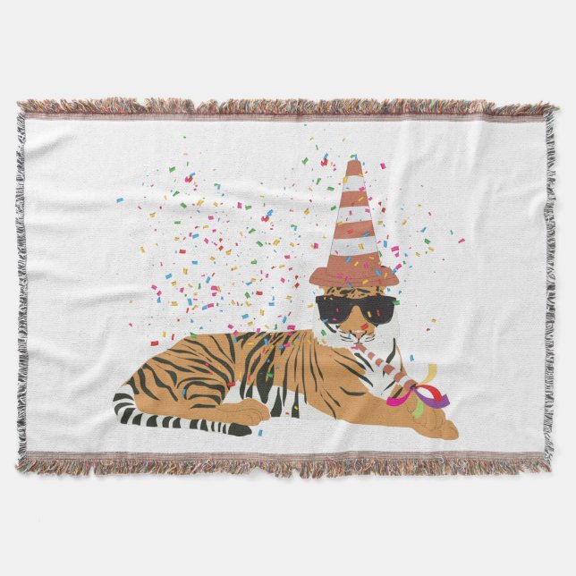 Tiger Partying - Tiere mit Party Decke (Vorderseite)
