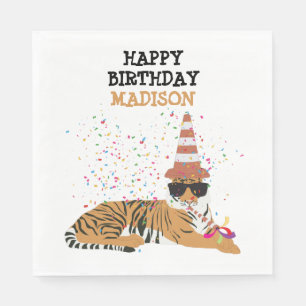 Tiger Partying - Tiere mit Party Serviette