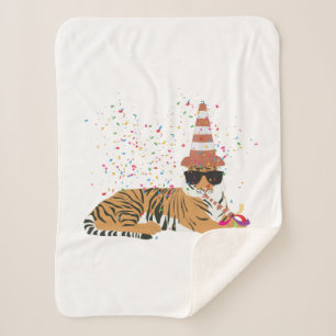 Tiger Partying - Tiere mit Party Sherpadecke
