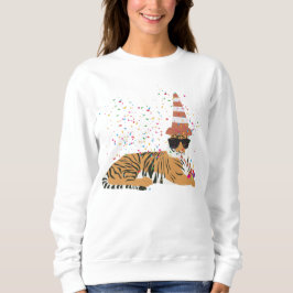 Tiger Partying - Tiere mit Party Sweatshirt