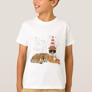 Tiger Partying - Tiere mit Party T-Shirt
