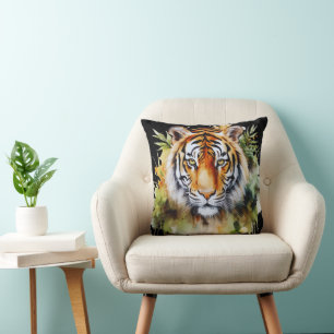 Tiger Pastel Blume Safari Watercolor Savannah Kissen