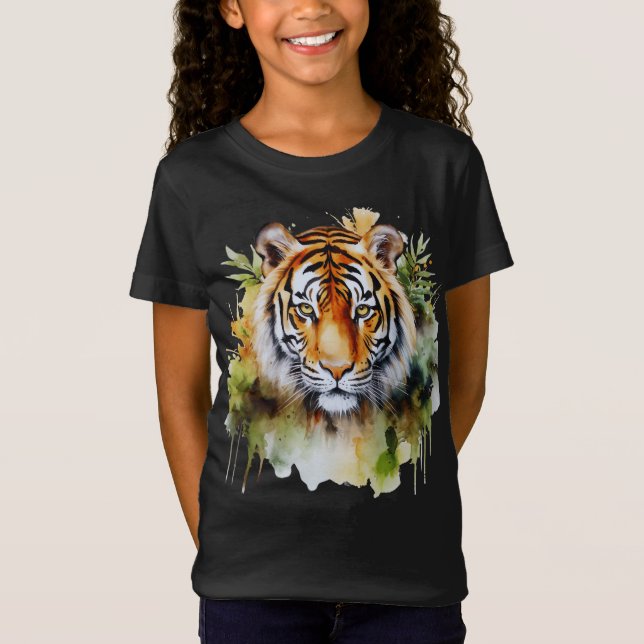 Tiger Pastel Blume Safari Watercolor Savannah T-Shirt (Vorderseite)
