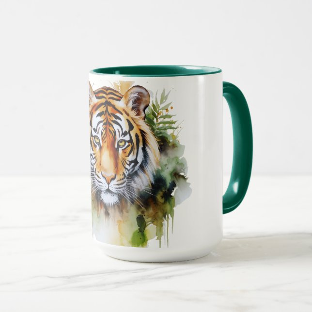 Tiger Pastel Blume Safari Watercolor Savannah Tasse (VorderseiteRechts)