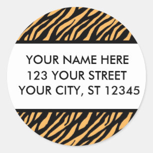 Tiger Pattern Address Labels Runder Aufkleber