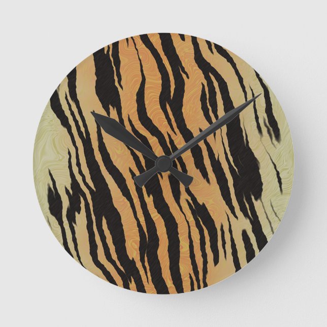 Tiger Pattern Runde Wanduhr (Vorderseite)