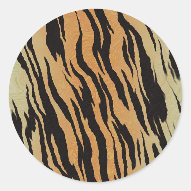 Tiger Pattern Runder Aufkleber (Vorderseite)