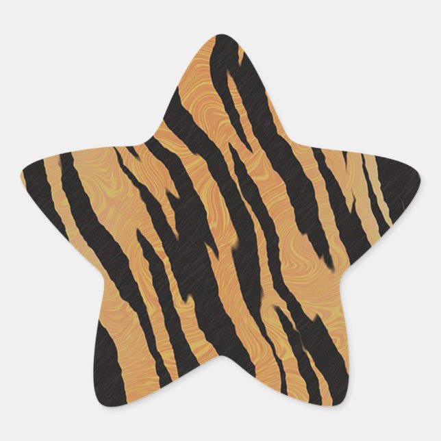 Tiger Pattern Stern-Aufkleber (Vorderseite)