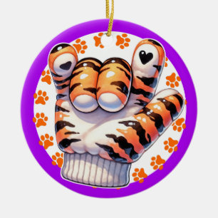 Tiger Paw ASL I LIEBE SIE - SEHEN SIE ZURÜCK! Keramik Ornament