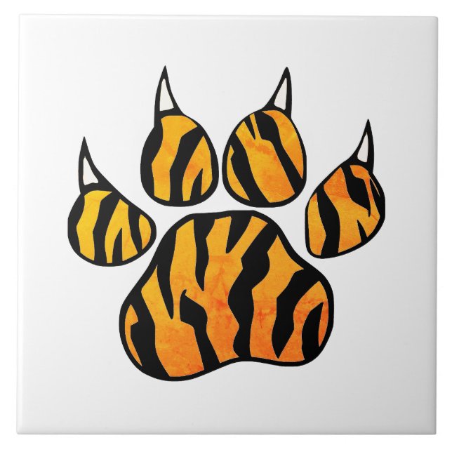 Tiger Paw Print Fliese (Vorderseite)