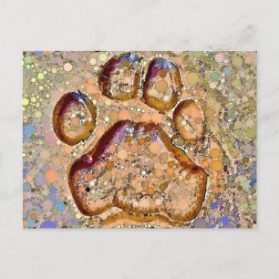 Tiger Paw Print Postcard Postkarte
