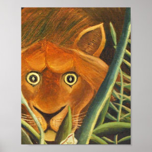 Tiger-Peeking von Henri Rousseau aus Gras Poster