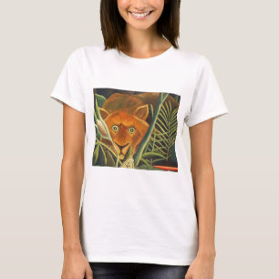 Tiger-Peeking von Henri Rousseau aus Gras T-Shirt