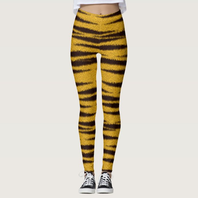 Tiger-Pelze-Effekt Leggings (Vorderseite)