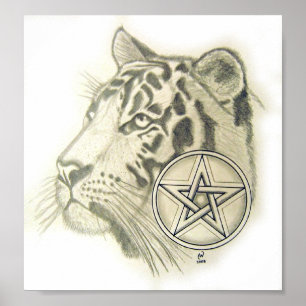 Tiger-Pentagramm Poster