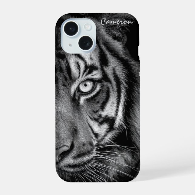 Tiger Phone Case - individuell anpassbar iPhone 15 Hülle (Rückseite)